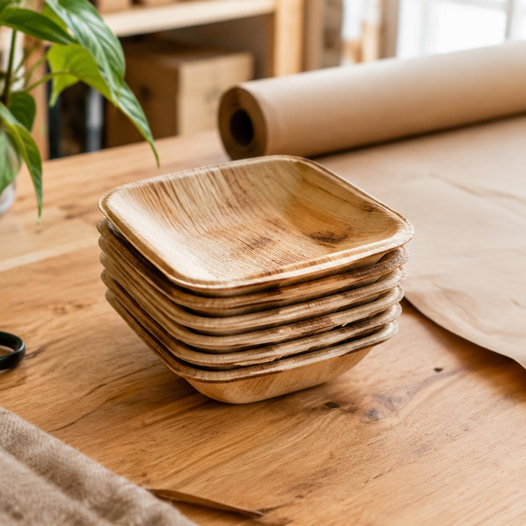 Areca Leaf Square Bowl 6 pcs