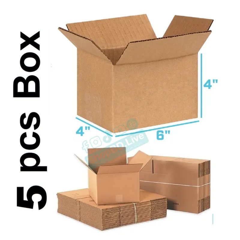 5 Pcs Parcel Carton Box 6x4x4 Inch